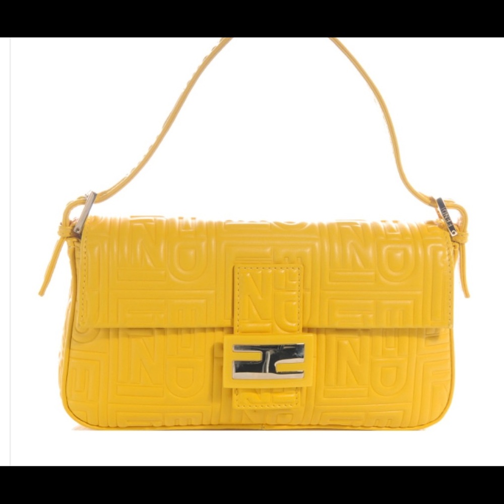 Fendi Shoulder Bag Yellow. Authentic